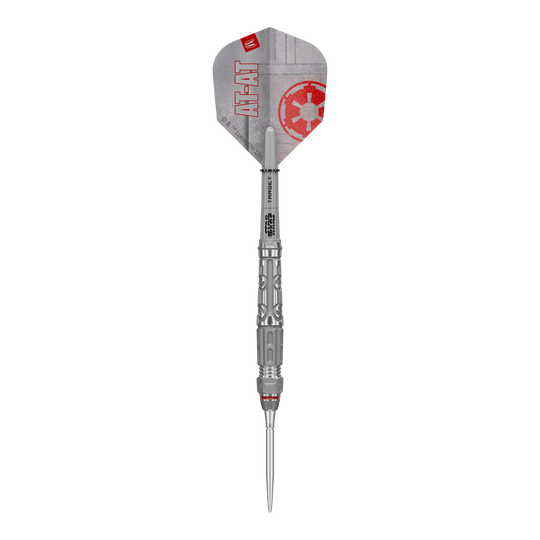 Fléchettes en acier Target Star Wars AT-AT Swiss Point Hier sehen Sie die Target Star Wars AT-AT Swiss Point Steeldarts. Die Abbildung stellt das Design und die Form der Dartpfeile dar.