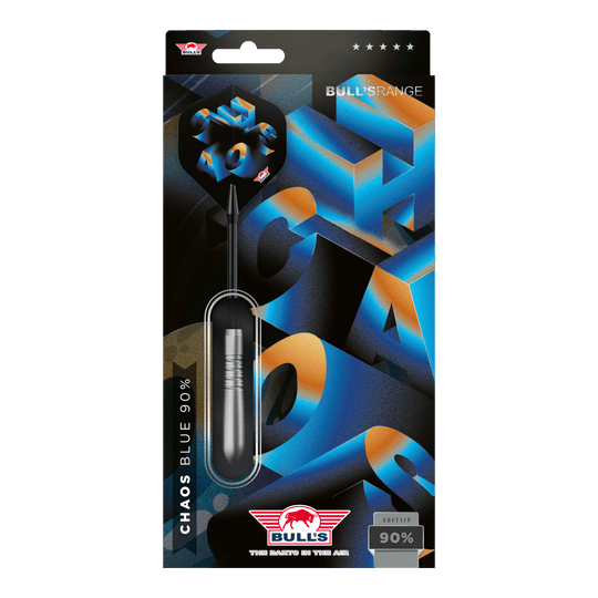 Fléchettes Bulls NL Chaos Blue Soft - 19 g Hier sind Bulls NL Chaos Blue Softdarts - 19g abgebildet. Das Design hebt die blaue Farbe und die schlanke Form der Darts hervor.
