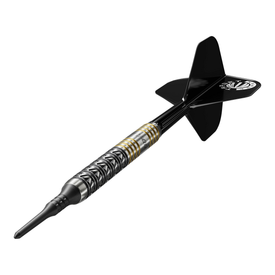Zu sehen sind die Target Japan Beau Greaves Japan Edition Swiss Point Softdarts - 21g. Sie bieten Qualität und Design für professionelle Dartspieler.