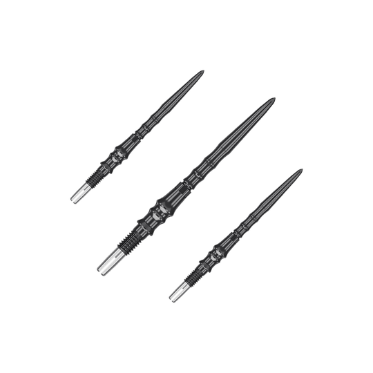 Pointes de fléchettes en acier de qualité supérieure Target Japan Swiss Point - Noires Das Bild zeigt das Produkt '340373_Target_Japan_Premium_SwissPoint_Steeldartspitzen_Schwarz_30mm_1Set'. Es handelt sich vermutlich um ein Set schwarzer SwissPoint Steeldartspitzen aus Japan mit 30mm Länge.