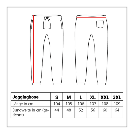 Joggers de la collection Lion Abgebildet ist die Größentabelle für die Löwen Kollektion Jogger. Die Tabelle hilft bei der Auswahl der passenden Größe.