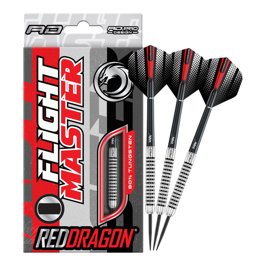 Fléchettes en acier Red Dragon Flightmaster Fury 2 - 25 g Zu sehen ist das Produkt Red Dragon Flightmaster Fury 2 Steeldarts mit einem Gewicht von 25g. Die Steeldarts sind optimal für ambitionierte Spieler geeignet.
