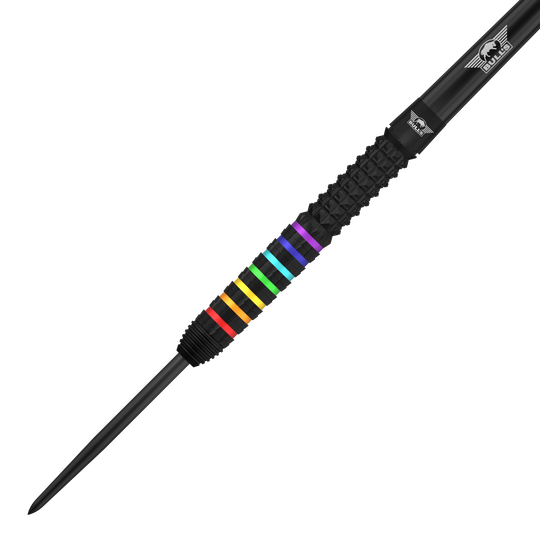 Fléchettes en acier Rapid 95 de Ricky Evans (Bulls NL) Abgebildet sind die Bulls NL Ricky Evans Rapid 95 Steeldarts mit 23g. Das Foto hebt das Design und die Form der Darts hervor.