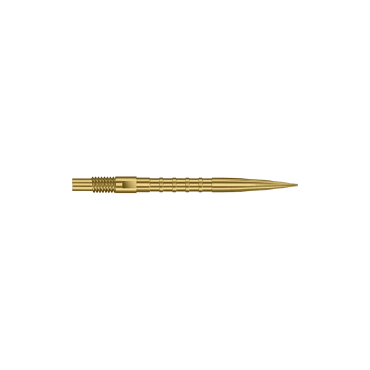 Pointes de fléchettes Harrows Quick Point Heavy Metal - Or Diese Abbildung zeigt goldene Dartspitzen mit Heavy Metal Grip, 26 mm. Die Spitzen sind besonders für präzises Darten geeignet.