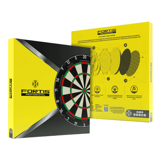 Cible de fléchettes en acier Harrows Fortis Das Bild zeigt das Produkt Harrows Fortis Steeldartboard. Es handelt sich um ein hochwertiges Dartboard für Steeldarts.