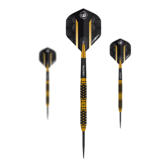 Fléchettes en acier Winmau Team 360 Bradley Van Der Velden - 22 g Das Bild zeigt ein Set der Winmau Team 360 Bradley Van Der Velden Steeldarts mit 22g. Das Foto konzentriert sich auf die Zusammenstellung des Dartsets.