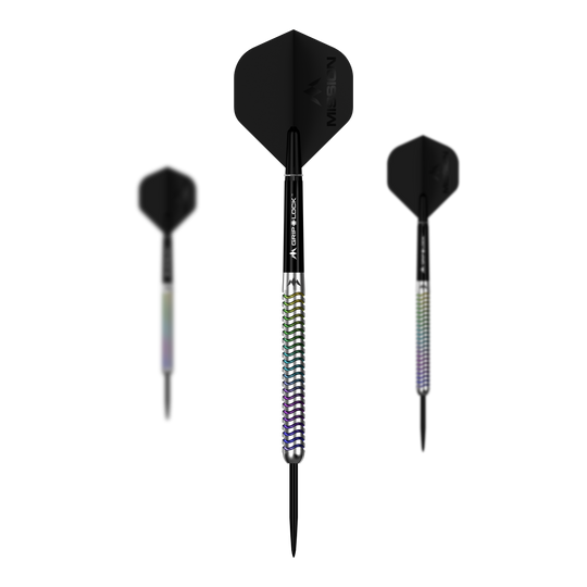 Fléchettes en acier Mission Mirage Dieses Bild zeigt das Set Mission Mirage Steeldarts. Das Set besteht aus mehreren hochwertigen Darts.