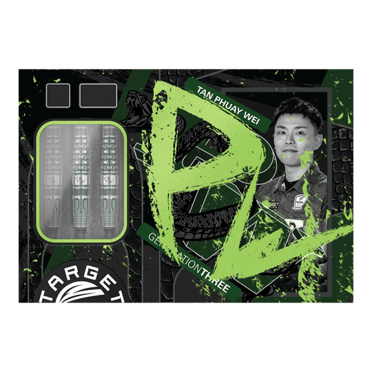 Fléchettes souples Target Japan Prime Series PW GEN 3 - 19 g Zu sehen ist der Target Japan Prime Series PW GEN 3 Softdart mit 19g Gewicht. Das Bild illustriert das Aussehen und die Ausstattung dieses Dartpfeils.