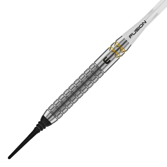Fléchettes souples Winmau Gian Van Veen W-MAX - 18g Winmau Gian Van Veen W-MAX Softdarts - 18g sind auf dem Bild abgebildet. Die Darts sind in einer Seitenansicht zu sehen.