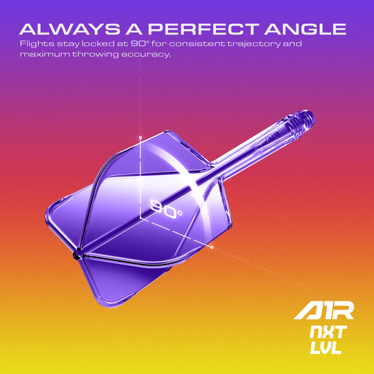 Système d'arbre de vol GOAT A1R No6 - Violet fluo Das Bild zeigt das GOAT A1R No6 Flight-Shaft-System in Neon Lila. Dies ist ein Dart-Zubehörteil für präzises Spielen.