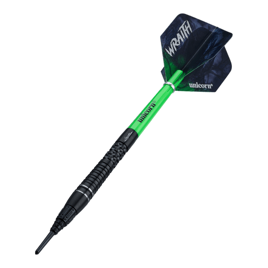 Fléchettes souples Unicorn Wraith Gary Anderson Phase 6 - 20 g Hier werden die Unicorn Wraith Gary Anderson Phase 6 Softdarts - 20g präsentiert. Die Darts sind deutlich sichtbar.