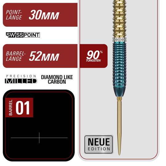 Fléchettes en acier Target Japan Prime Series Zenith GEN 2.5 à pointe suisse Gezeigt werden die Target Japan Prime Series Zenith GEN 2.5 Swiss Point Steeldarts. Sie bieten Präzision und ein elegantes Design.
