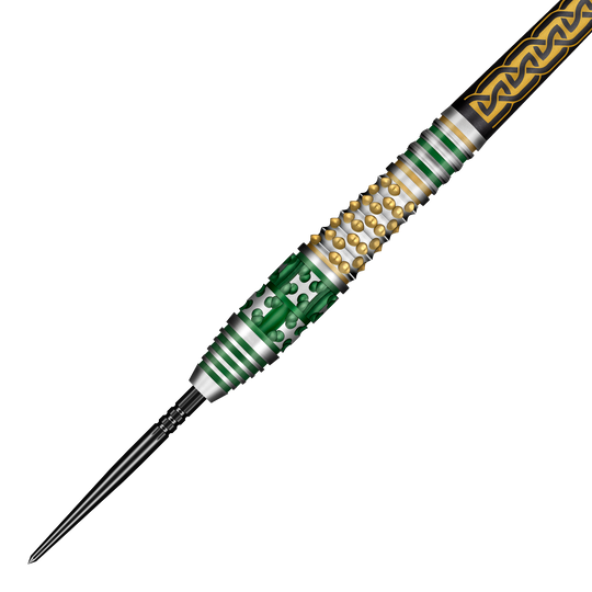Shot Celt Cernunnos Turbo Point Steeldarts Das Bild zeigt mehrere Shot Celt Cernunnos TurboPoints Steeldarts. Die Darts sind in einer Formation präsentiert.