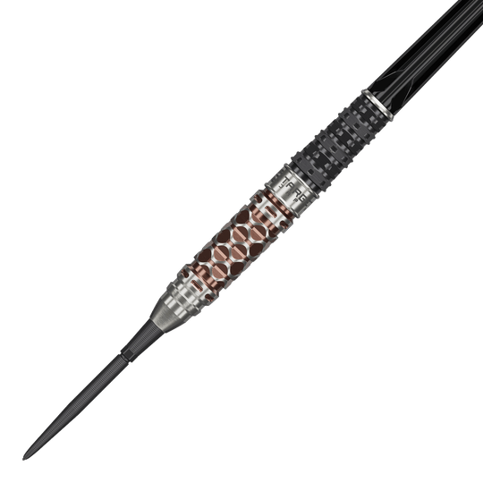 Fléchettes en acier Target Japan Charis GEN6 Swiss Point - 23 g Abgebildet sind die Target Japan Charis GEN6 Swiss Point Steeldarts - 23g. Die spezielle Form und die Details der Darts sind gut zu erkennen.