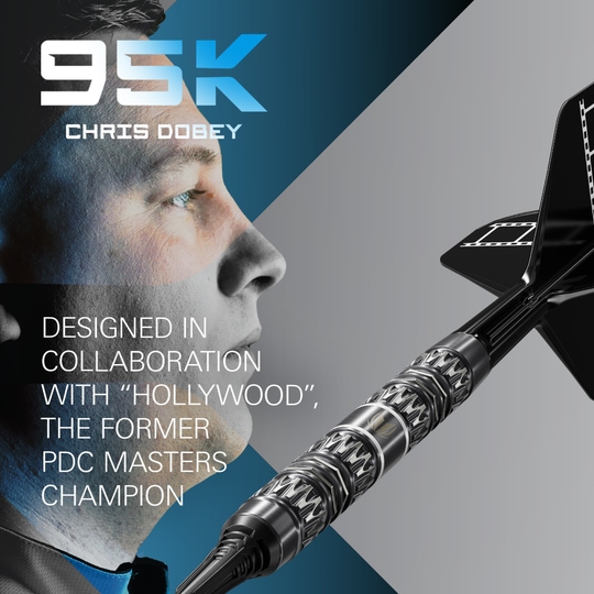 Fléchettes souples Target Chris Dobey 95K - 18 g Gezeigt werden Target Chris Dobey 95K Softdarts - 18g. Diese Softdarts bieten eine hohe Qualität und ein ansprechendes Aussehen.