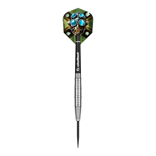 Fléchettes en acier Shot Badlands Krush Das Bild zeigt die Shot Badlands Krush Steeldarts. Es handelt sich um spezielle Steeldarts für Präzisionsspiel.