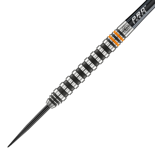 Fléchettes en acier Winmau Fury - 22 g Auf dem Bild sind die Winmau Fury Steeldarts mit 22 Gramm zu sehen. Sie zeichnen sich durch ein modernes Design und hohe Qualität aus.